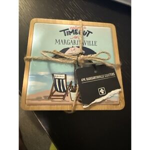 The Memory Company 4PK Margaritaville New York Yankees MLB Wood Coaster Set New